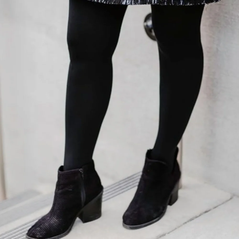 No Nonsense Black Super Opaque Control-top Tights 2 Pairs Size Medium NWOT
